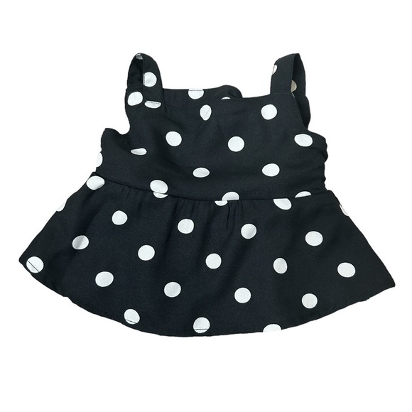Baby Girls 2 Piece Black and White Polka Dot Print Top & Shorts Set 6-9 Months - Picture 3 of 7